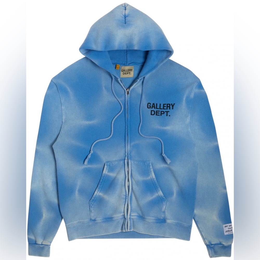 GALLERY DEPT 100% Authentic Sun Faded Blue Zip Hoodie with Proof of Purchase